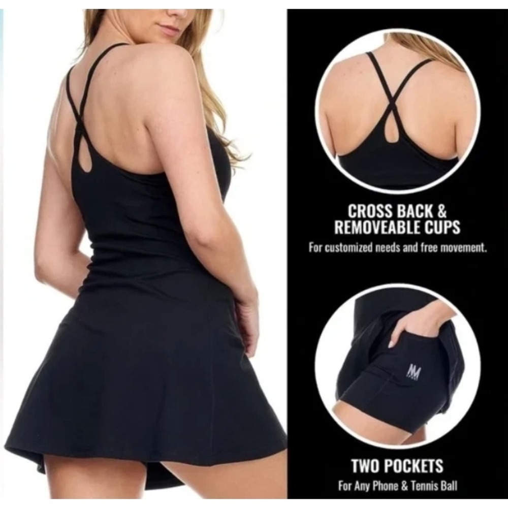 Nicole Miller Sport Golf Tennis Dress XL Moisture Wicking Crossback Black - Picture 10 of 10